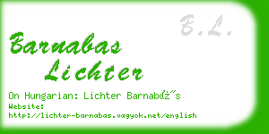barnabas lichter business card